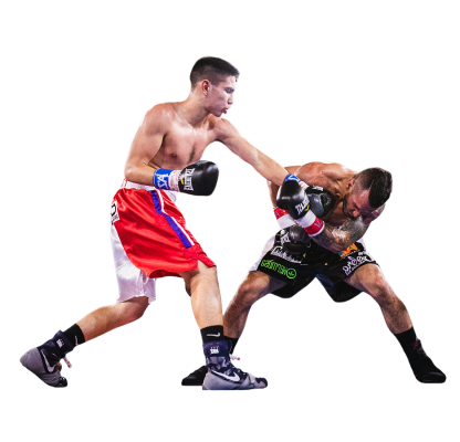 américain de boxe en gants à la maison