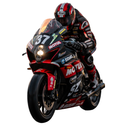 moto de endurance corriendo de noche