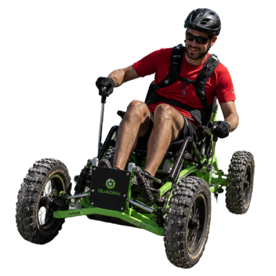 Quadrix quad drifting on an asphalt circuit