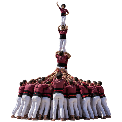 castellers bâtissant une tour humaine lors d'une diada
