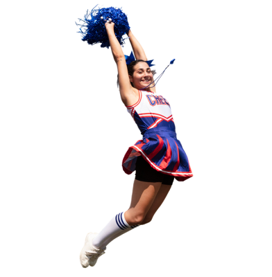 cheerleader lanzada en basket sobre el equipo