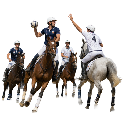 players competing during a horse-ball match