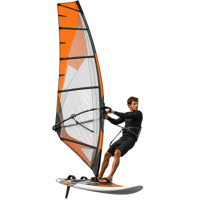 windsurfista navegando a gran velocidad