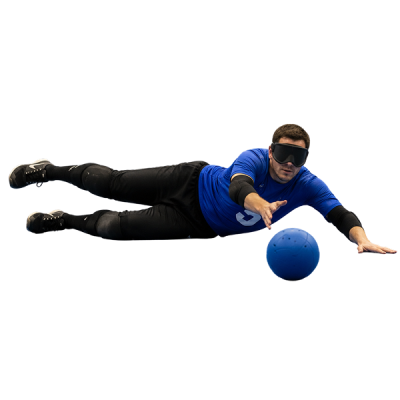 goalball players defending with a dive