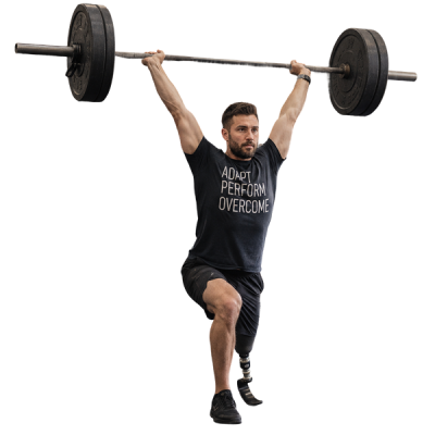 adaptive crossfit athlete training with weights