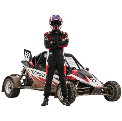 buggy d'autocross en glisse sur circuit terre