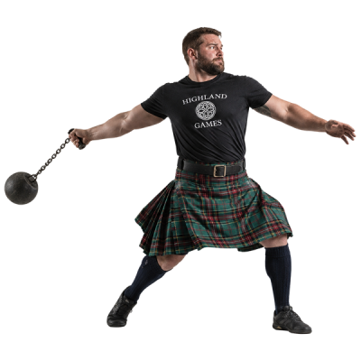 Athlete tossing a caber during a Scottish games event